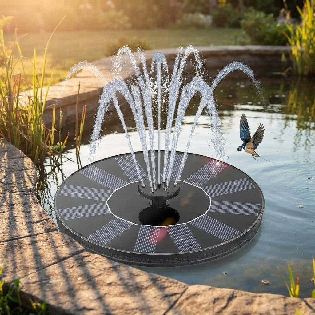 Solar Powered Floating Water Fountain